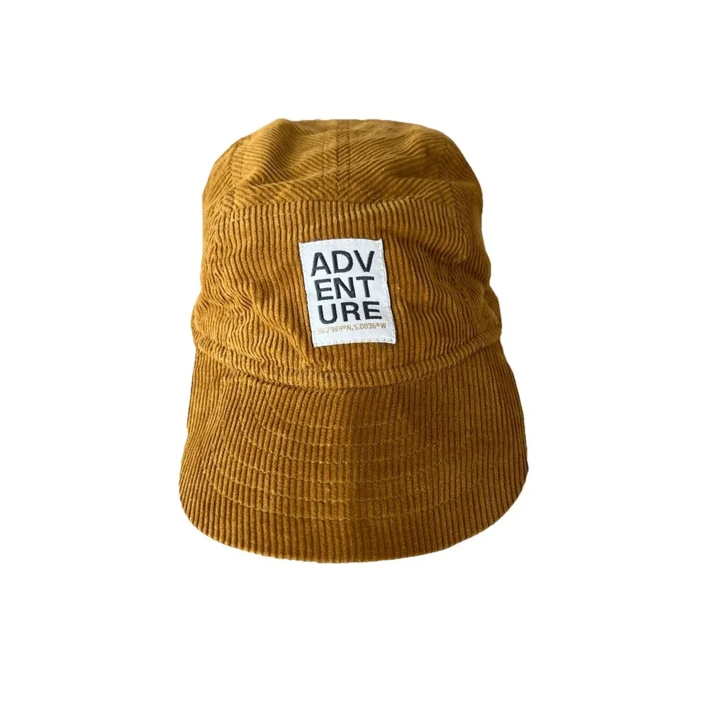 ADVENTURE Corduroy‎ Toddler Hat One Size Brown Cap Sherpa Like Lining